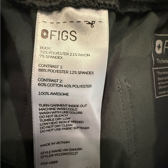 Figs Gray Joggers with Burgundy Accents - Picture 8 of 8